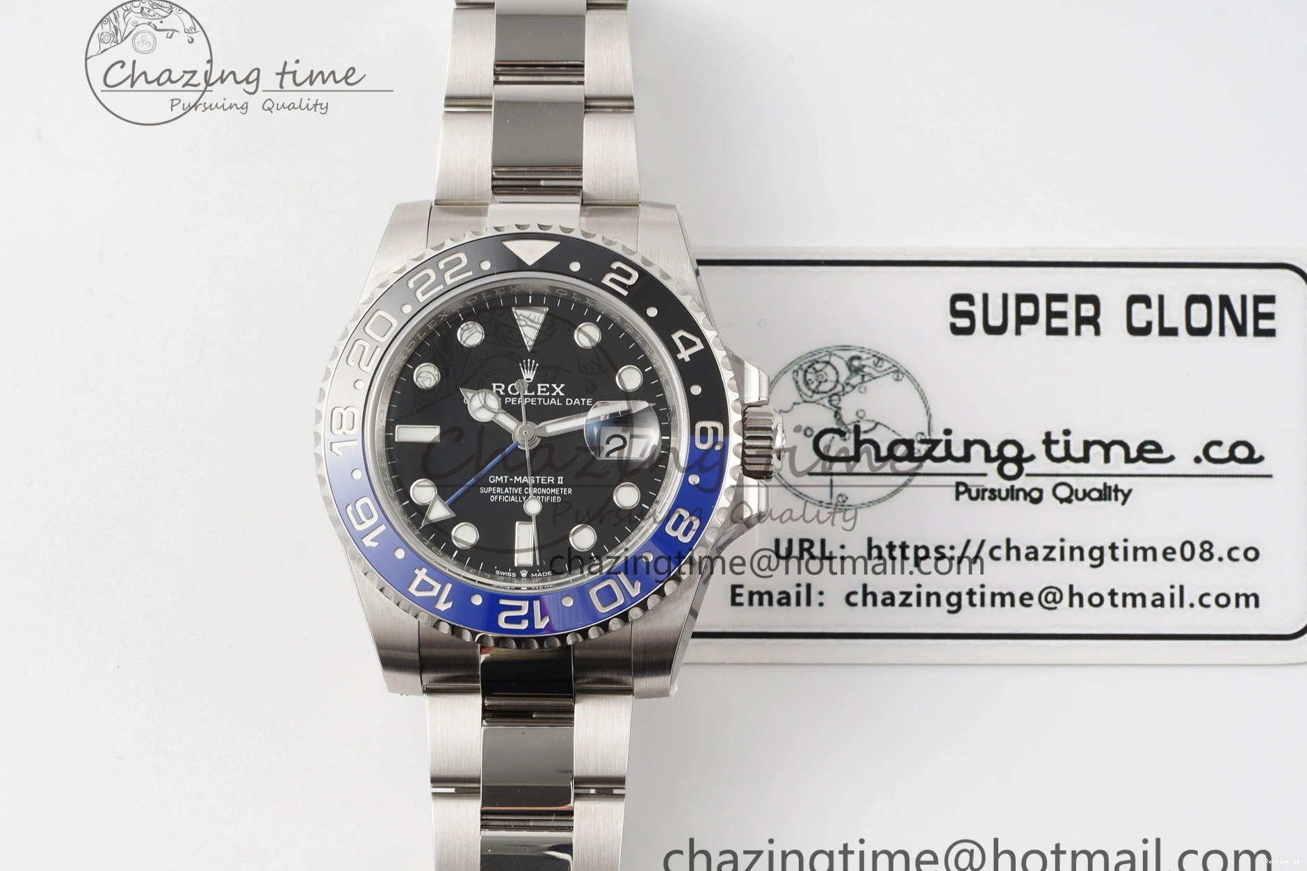 1218 Sleek GMT-Master II 126710 BLNR Blue Black Ceramic Clean Factory Best Edition on Oyster Bracelet DD3285 CHS 1990